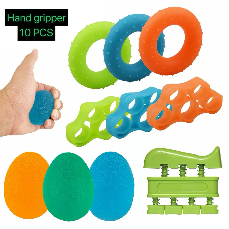 硅胶弹性握力圈握力器学生手部锻炼力量训练器凸点握力圈五指套装
