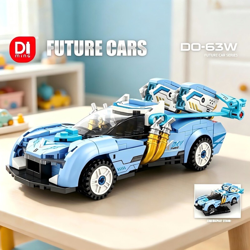 Mindy K2292 building block racing car is compatible with Lego small particle assembly building block toy car model, student gift
