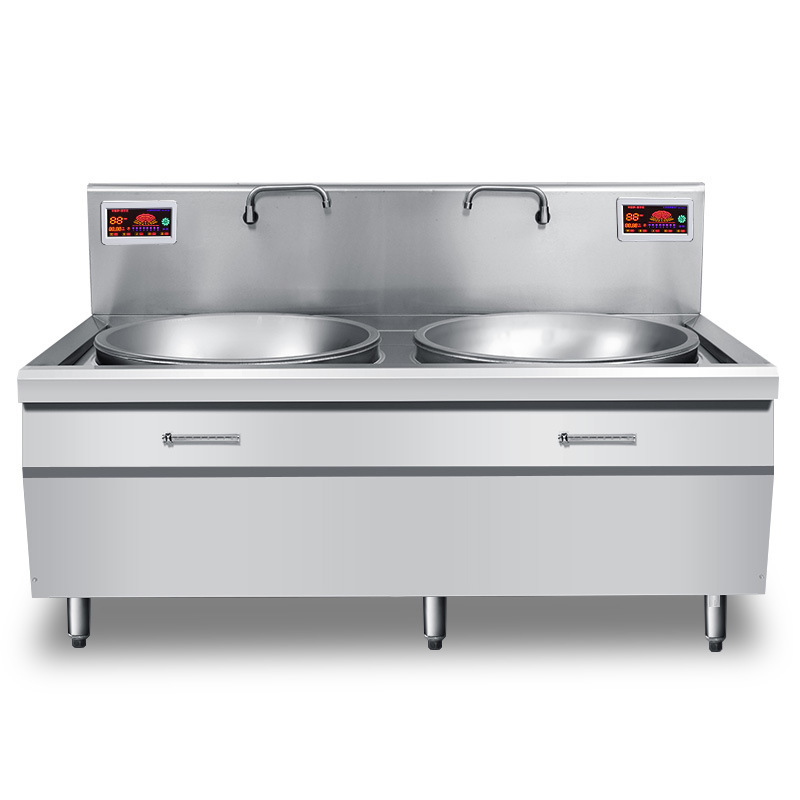 商用电磁炉灶双头电磁灶双眼大锅灶厨房设备大功率炉灶厨具批发