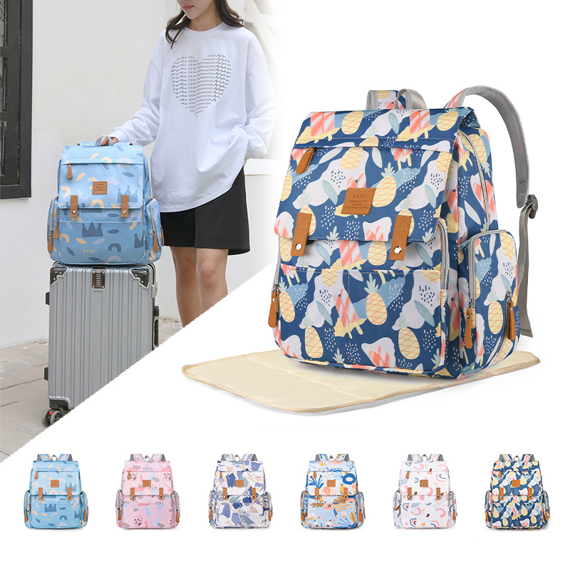 2023 new mummy bag multi-functional shoulder portable maternal and infant bag fashionable lightweight baby bag stroller hanging bag