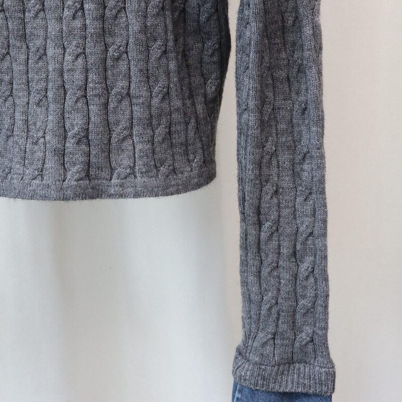 Vêtements pour femmes Cardigan tricoté en denim épissé en deux pièces automne et hiver nouvelle veste pull tempérament design chic_voghion.com