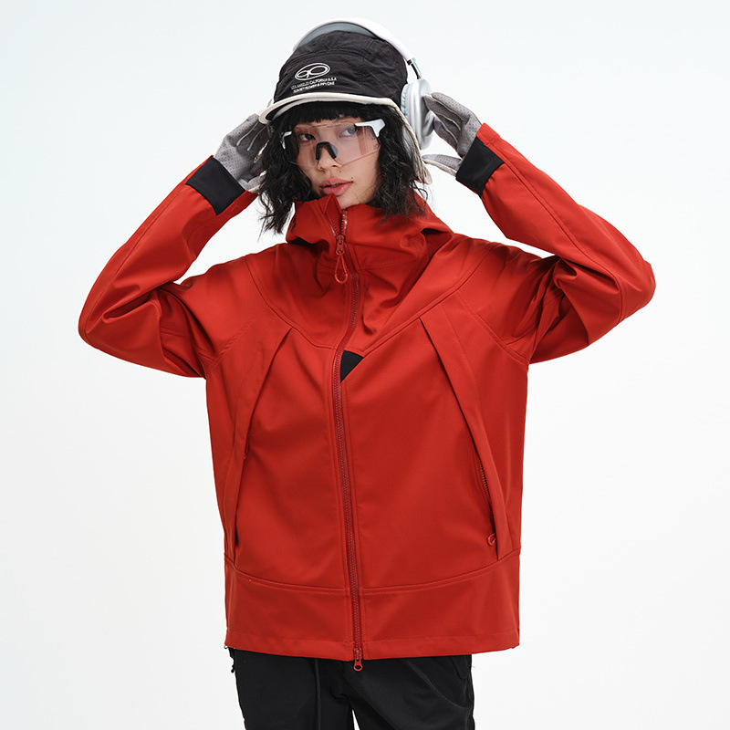 Wholesale Couple Outdoor Hooded Soft Shell Tops for Men Cross-Border Live Broadcast Men's and Women's Same Style Soft Shell Tops Single Punch Windproof and Waterproof