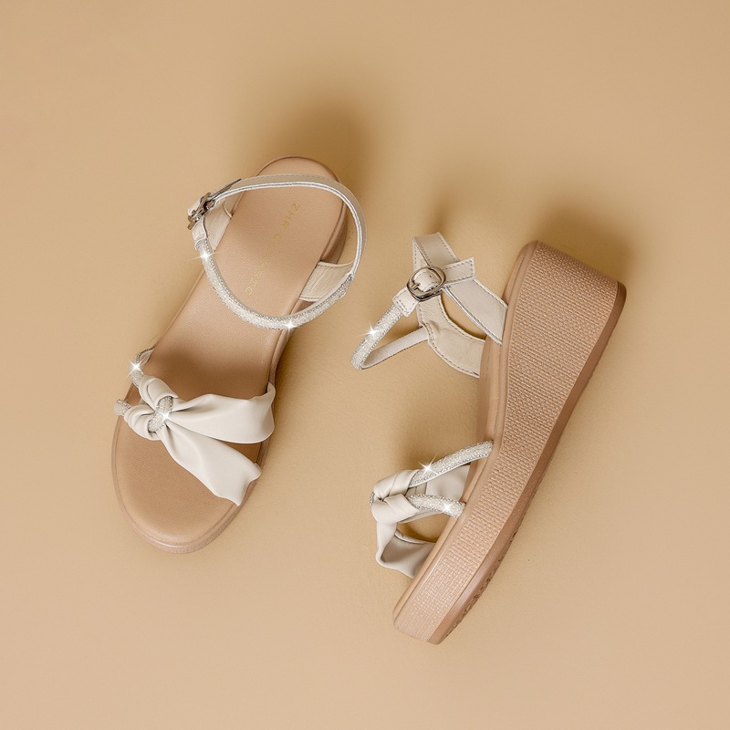 Sandal nữ đế xuồng đính đá cổ điển, tăng chiều cao, phong cách thanh lịch — M701 Hạnh