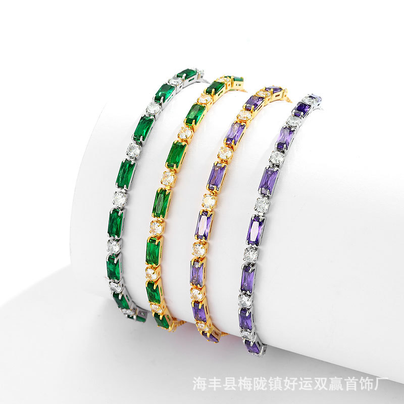 European and American Popular Internet Celebrity Exquisite Colorful Jumping Colorful Design Fashionable Zircon Open Drawstring Bracelet Accessories Manufacturer