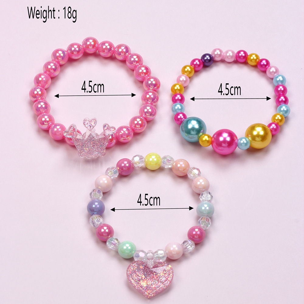 Lindo Forma De Corazón Mariposa El Plastico Con Cuentas Muchachas Pulsera display picture 9