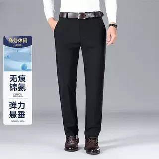 2025夏季新款高档男士休闲裤中年潮流百搭商务直筒免烫薄款弹力裤