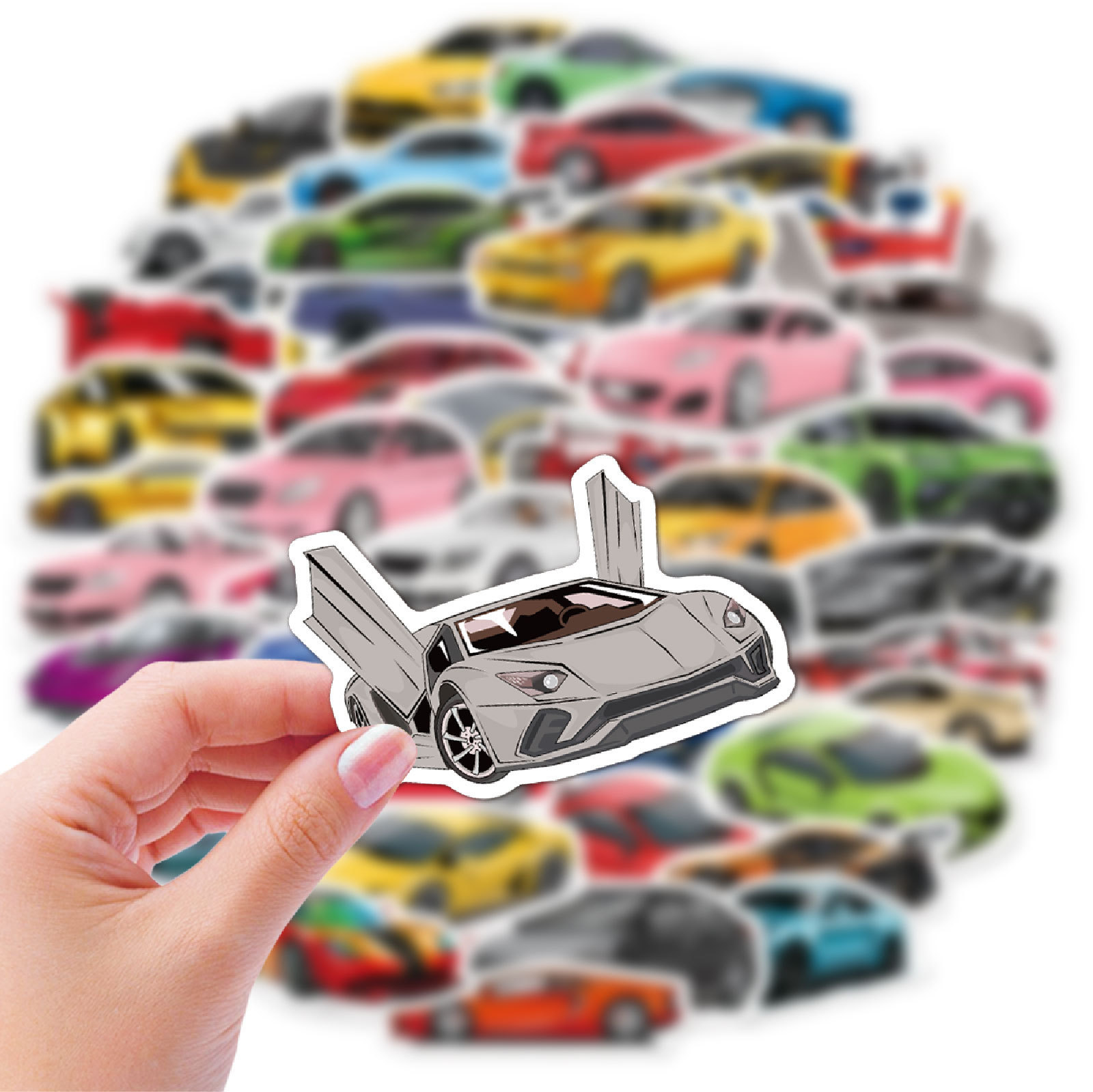50 Cartoon Car Super Running Special Decoration Luggage Stickers display picture 3