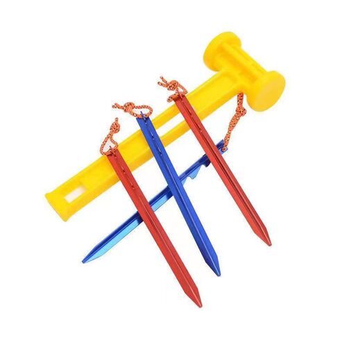 Outdoor Multi-functional PE Plastic Hammer Nail Puller Lightweight Portable Awning Tent Hammer Ground Anchor Hammer