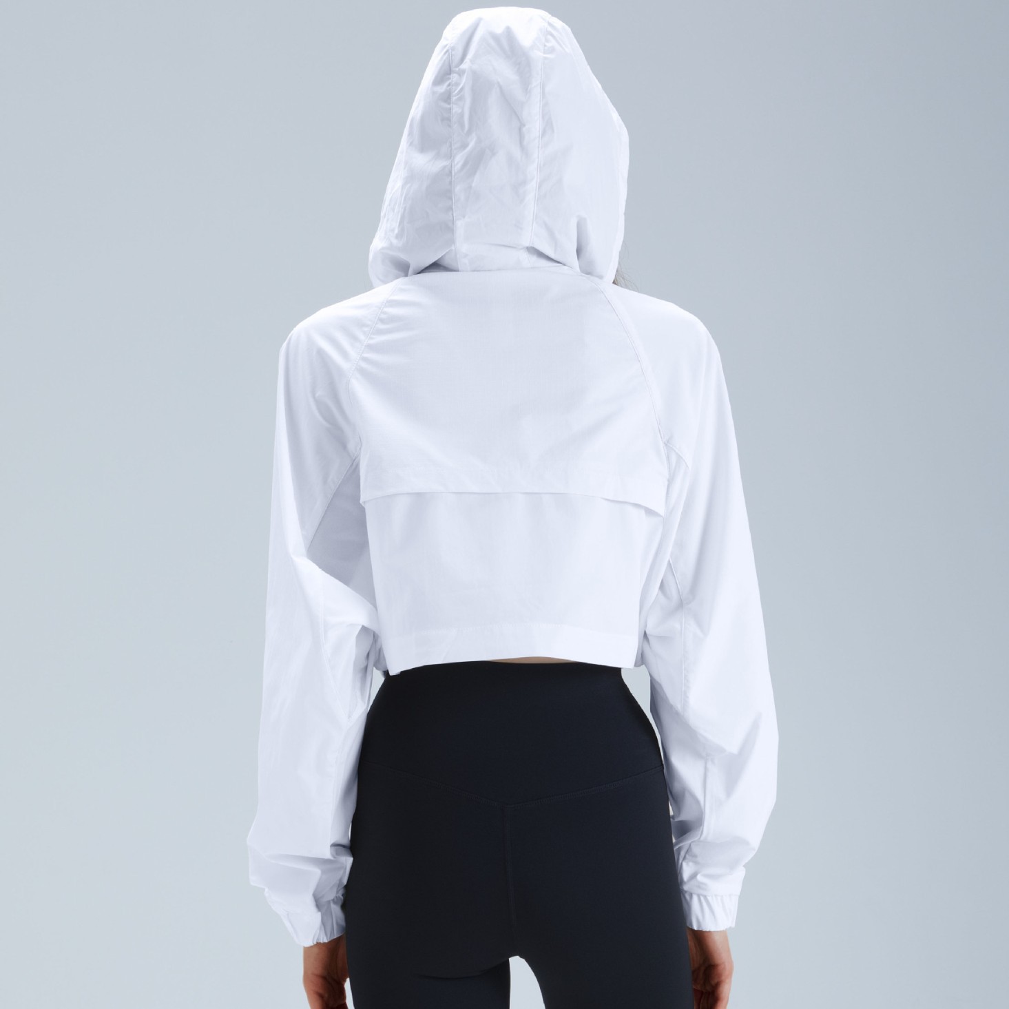 Transfronterizo corto con cojín de pecho para el deporte al aire libre juego de ocio fitness correr yoga suelto chaqueta con capuz seco rápido