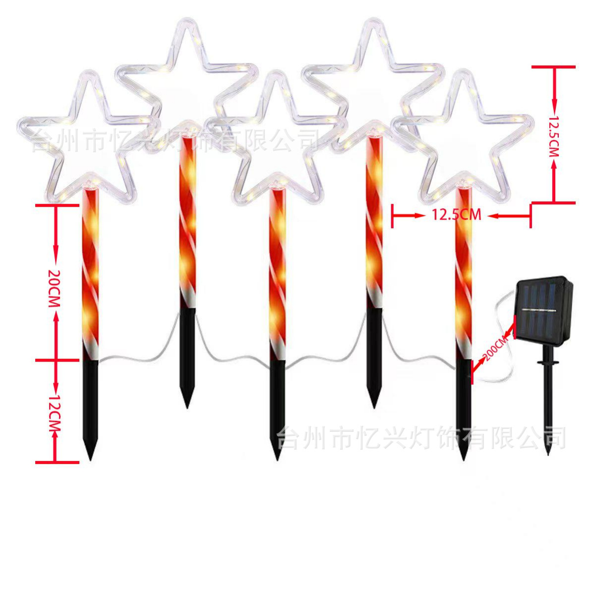 Nueva decoración de Navidad, jardín de jardín, solar, árbol de Navidad de Santa Claus, ciervo, copos de nieve, luces de colores