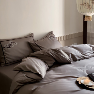 Class A 100 Cotton Long-staple Cotton Four-piece Set New Chinese Embroidery Oriental Beauty Pure Cotton Bedding
