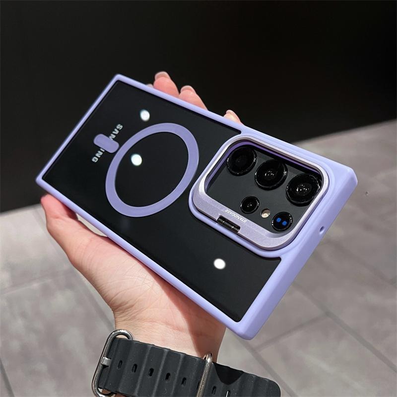 Funda magnética para teléfono Samsung S26ULTRA, soporte metálico invisible U1, funda protectora magnética transparente S24FE