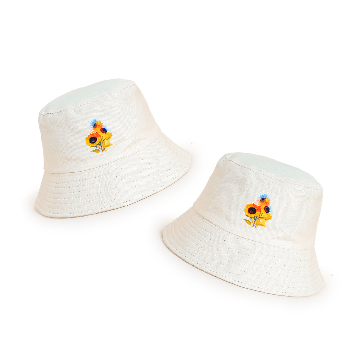 Flower Printed Wide-brimmed Casual Basin Hat Wholesale Nihaojewelry display picture 2