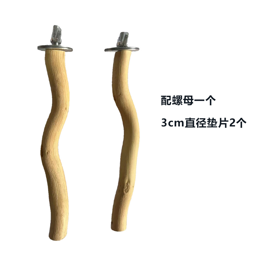 Cruz-frontera dragón madera pájaro soporte Rod natural madera maciza pájaro soporte Parrot aves suministros molienda garra hábitat aves jaula accesorios de jaula de aves