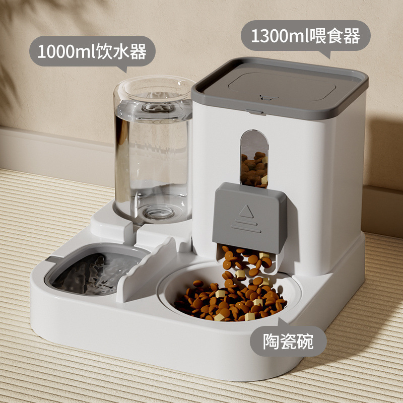 猫咪自动喂食饮水机二合一大容量自动循环猫咪狗狗饭碗定时喂食器|undefined