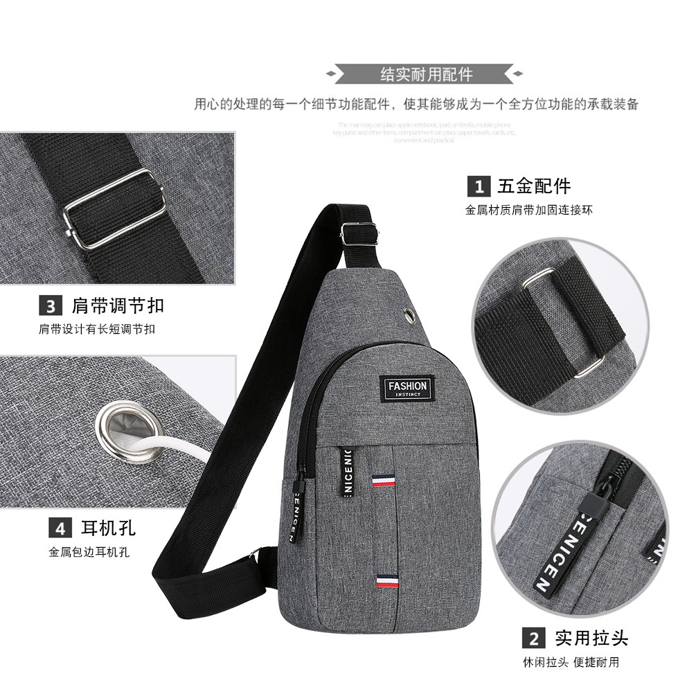 Bolsa de pecho de los hombres de moda casual bolsa de pecho bolsa de hombro conveniente bolsa de pecho de tela Oxford bolsa de mensajero de moda