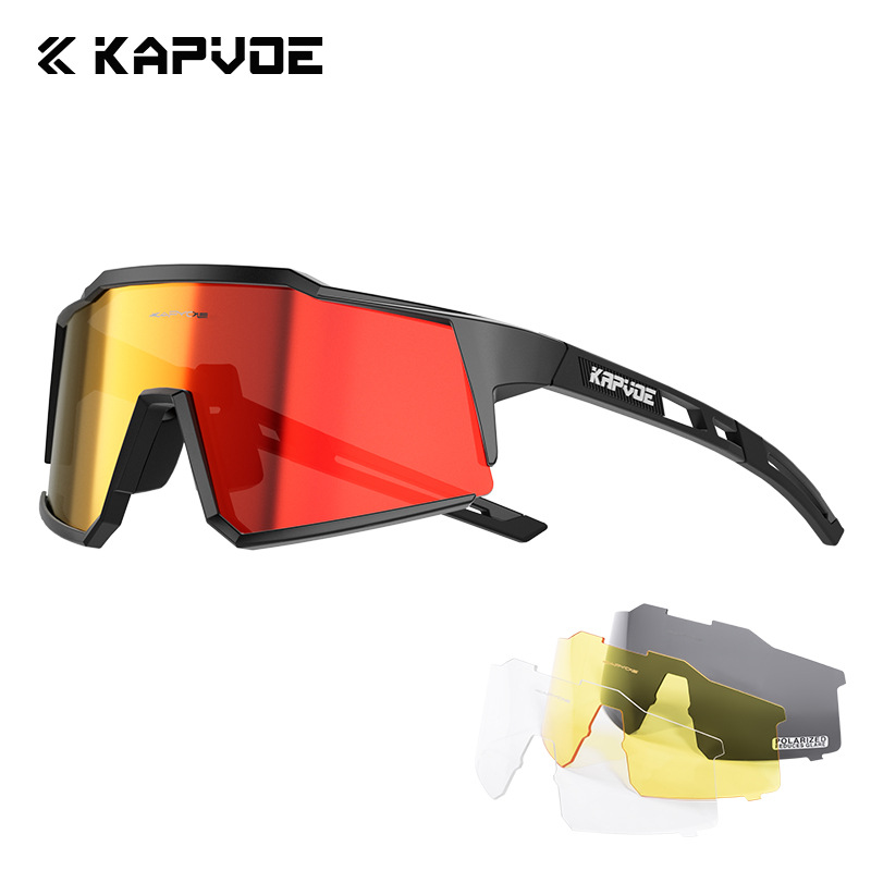 Kapvoe Cycling Glasses Polarized Bicycle Glasses Running Sports Mountaineering Goggles Ke9022