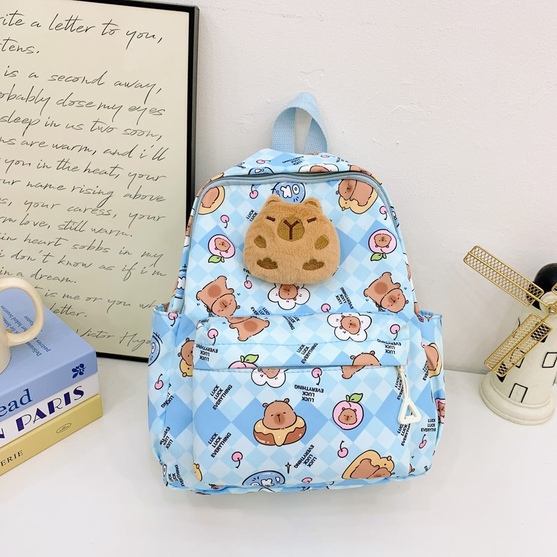 Jardín de infantes mochila de dibujos animados lindos capibara mochila para niños y niñas nueva impresión mochila para niños
