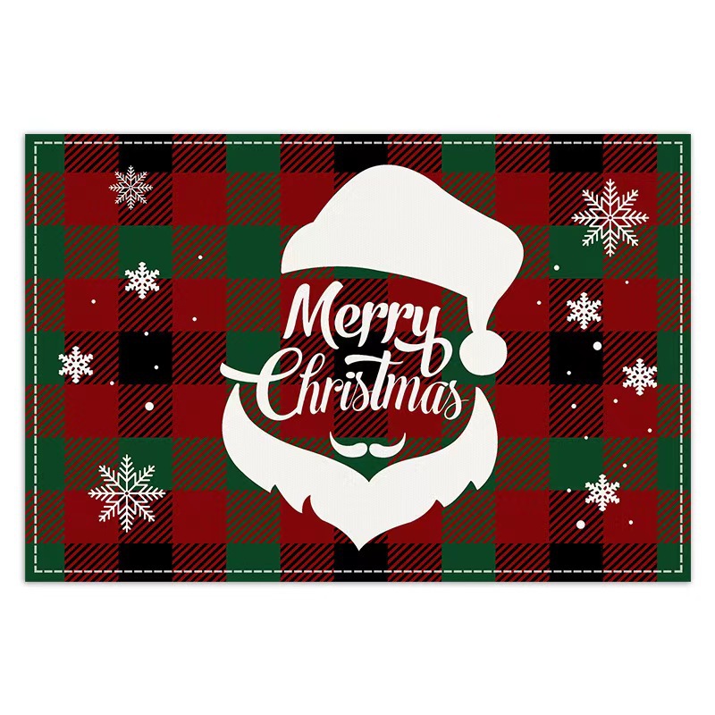 Transfronterizo temu explosión de Navidad invierno árbol de Navidad muñeco de nieve lino estampado conjunto de lino estampado