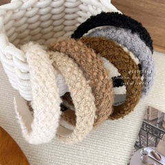 韓版秋冬復古百搭羊羔毛高顱頂少女發箍發卡氣質網紅外出頭箍頭飾