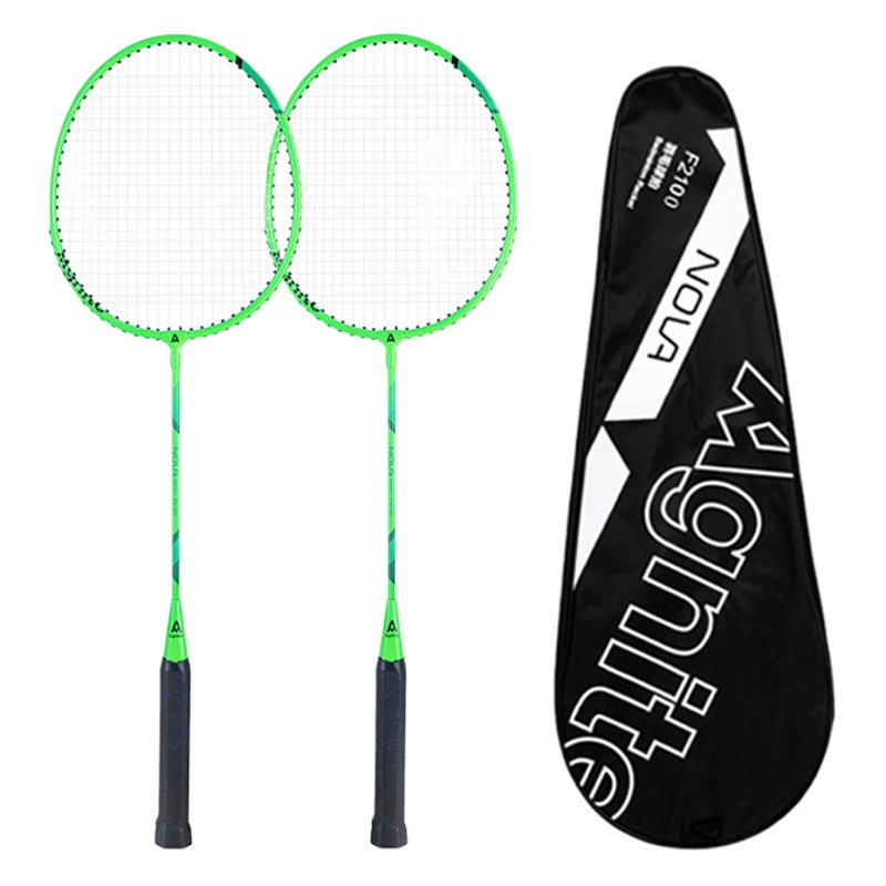 Genuine goods deli angnite F2100 badminton racket light durable iron alloy family couple training Sports double racket