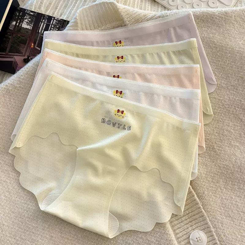 儿童冰丝内裤女抑菌少女裸感舒适透气不夹臀夏季轻薄女童三角底裤