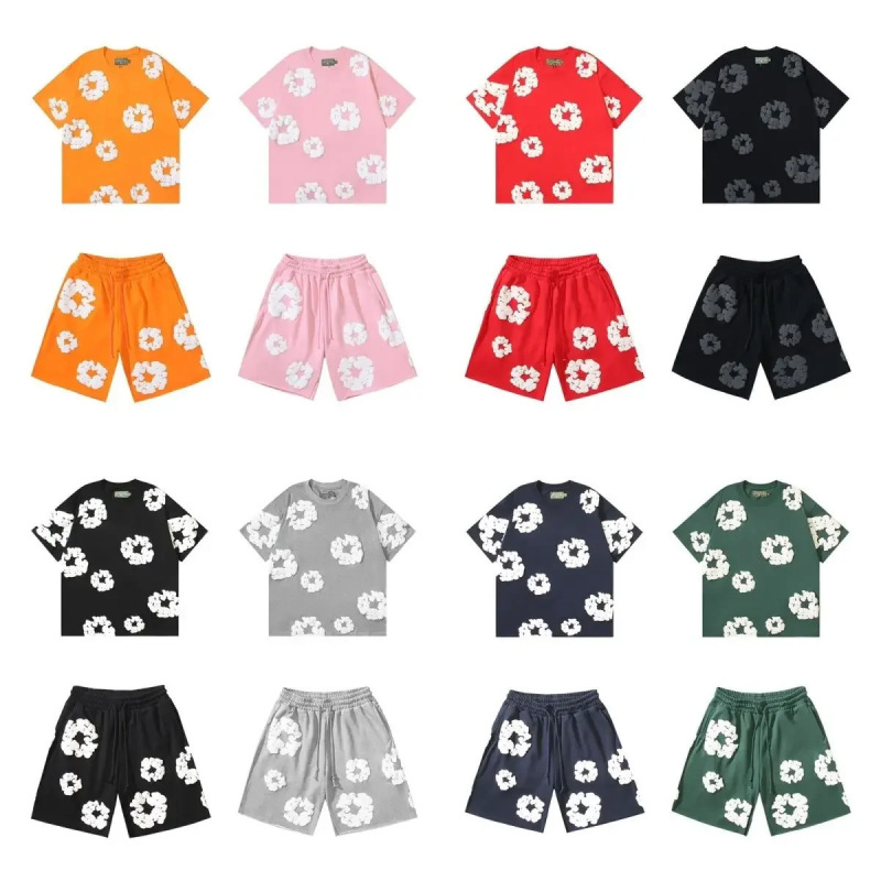 Cross-Border European and American Trendy Hip-Hop Foam-Printed Short-Sleeve Casual Shorts Set, Loose Sports Suit, In-Stock Dropshipping Cross-Border European and American Trendy Hip-Hop Foam-Printed Short-Sleeve Casual Shorts Set, Loose Sports Suit, In-Stock Dropshipping