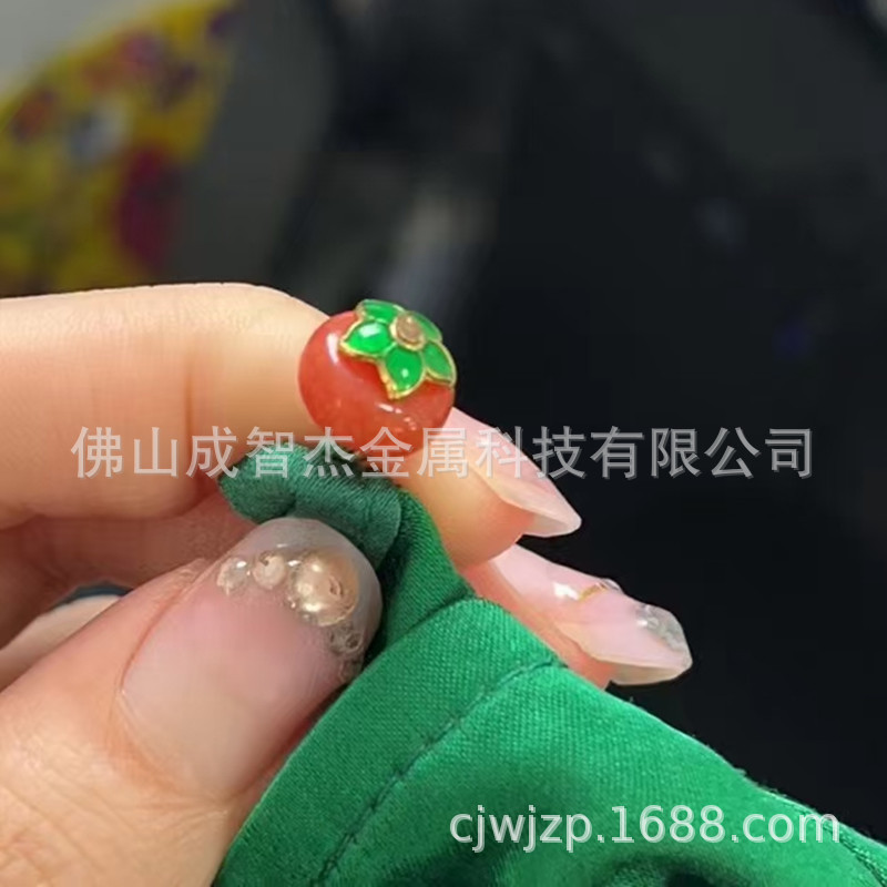 新中式马甲旗袍柿柿如意服饰扣10多款 浅紫黛石材钮扣 淡雅温柔