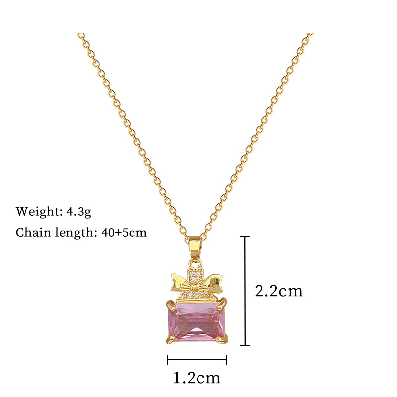 Set di collana e orecchini di lusso leggero a forma di farfalla, flacone di profumo pieno di diamanti, orecchini da banchetto che esprimono personalità e temperamento._voghion.com