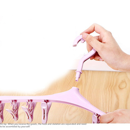 Multi-purpose 8-clamp hanger plastic windproof clip sock underwear drying rack baby children small items drying rack