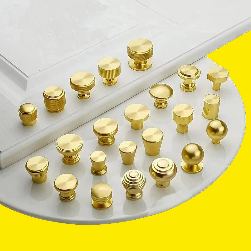 Золотые серебряные однолунные ручки, легкие роскошные двери шкафа, современные минималистские шкафы, скандинавские американские круглые ящики ручки