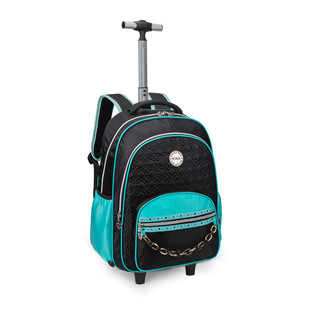 Source Manufacturer Processes and Customizes Trolley Schoolbags for Male and Female Students, Trolley Backpacks, Large-Capacity Schoolbags, Cross-Border