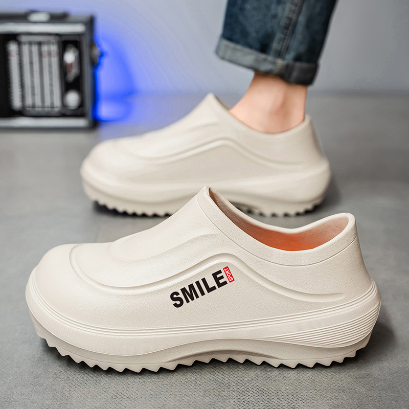 Men's Chef Shoes Cross-Border 2025 Summer Chef Shoes Men's Closed-Toe Thick-Soled Cross-Border Men's Beach Shoes Waterproof Work Shoes