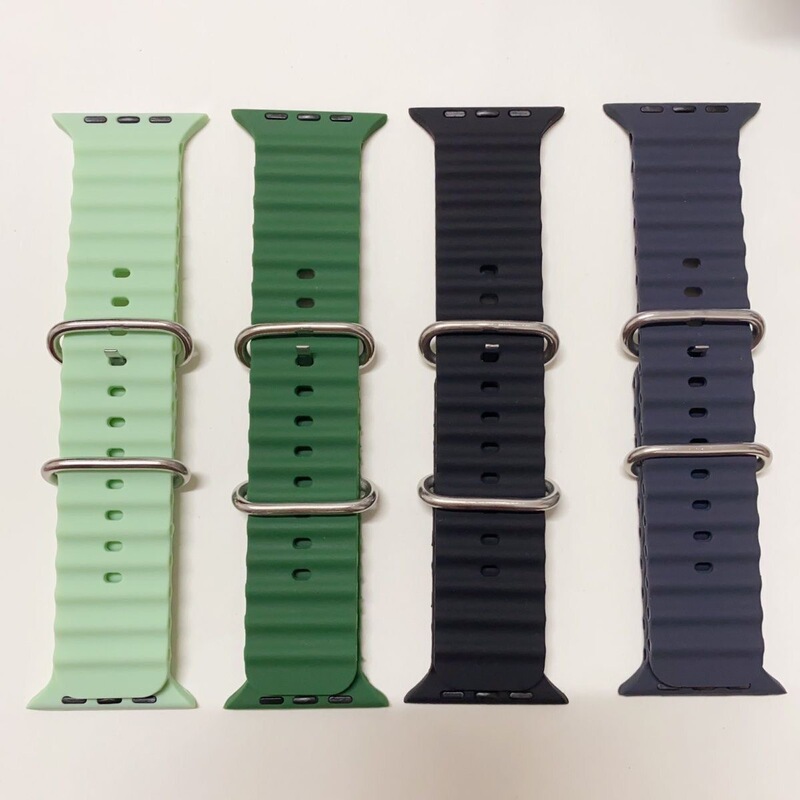 适用智能表带苹果海洋硅胶iwatch手表带运4249华强北表带替换运动|undefined
