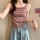Dopamine Color Stripes Spicy Knitted Camisole Women's Summer Outer Wear Rainbow Niche Spice Top