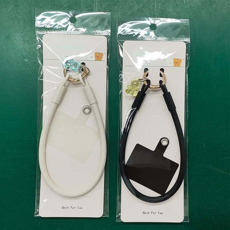 新品多巴胺硅胶手环手机壳挂绳含夹片钥匙扣挂件挂链手机壳通用|undefined