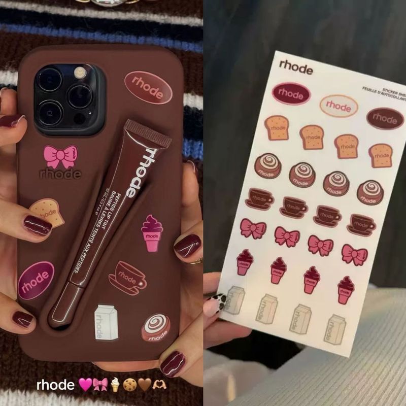 Rhode Hailey Lipstick Lip Gloss iPhone Case Same Sticker for Silicone Cartoon in stock