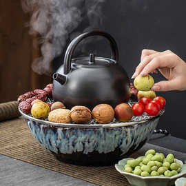 网红围炉煮茶家用室内庭院泡红茶壶具全套陶瓷电陶炉烤茶器煮茶炉