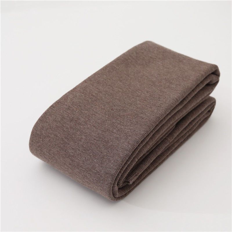 カシミヤの底のズボンの女性のベルベットの厚いズボンの靴下の春秋冬の系のオート麦の白い薄い色の縦の紋様の保温のズボンはやせています。