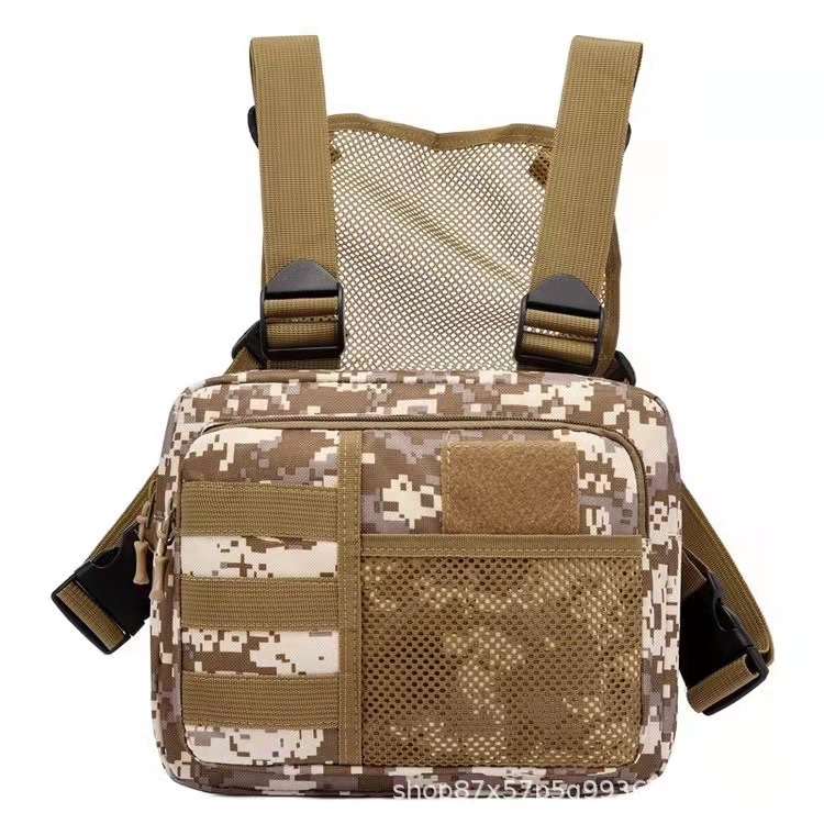 Tactical Chest Bag Sports Running Vest Bag Camouflage Functional Backpack Trendy Casual Vest Chest Hanging Camouflage Bag