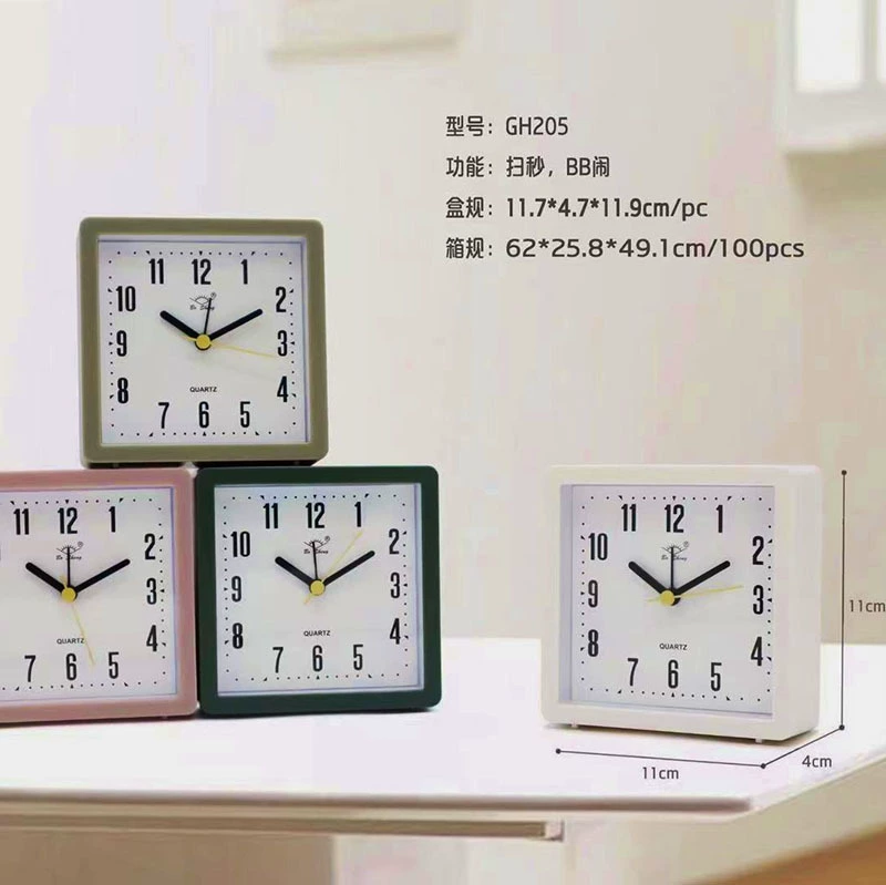 Оптовая продажа, квадратный круглый цифровой бесшумный кольцевой будильник, простой домашний подарок для студента