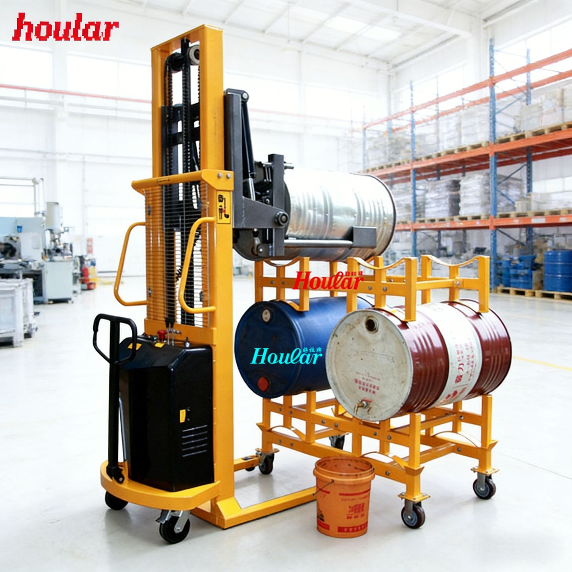 现货供应半电动油桶堆放车YL350摆放油桶器叉车油桶属具可移动