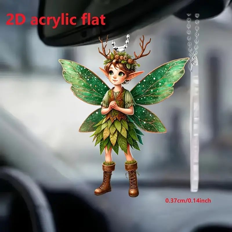 Nuevo bosque mariposa príncipe colgante acrílico transfronterizo acrílico plano espejo retrovisor de automóvil colgante decoración