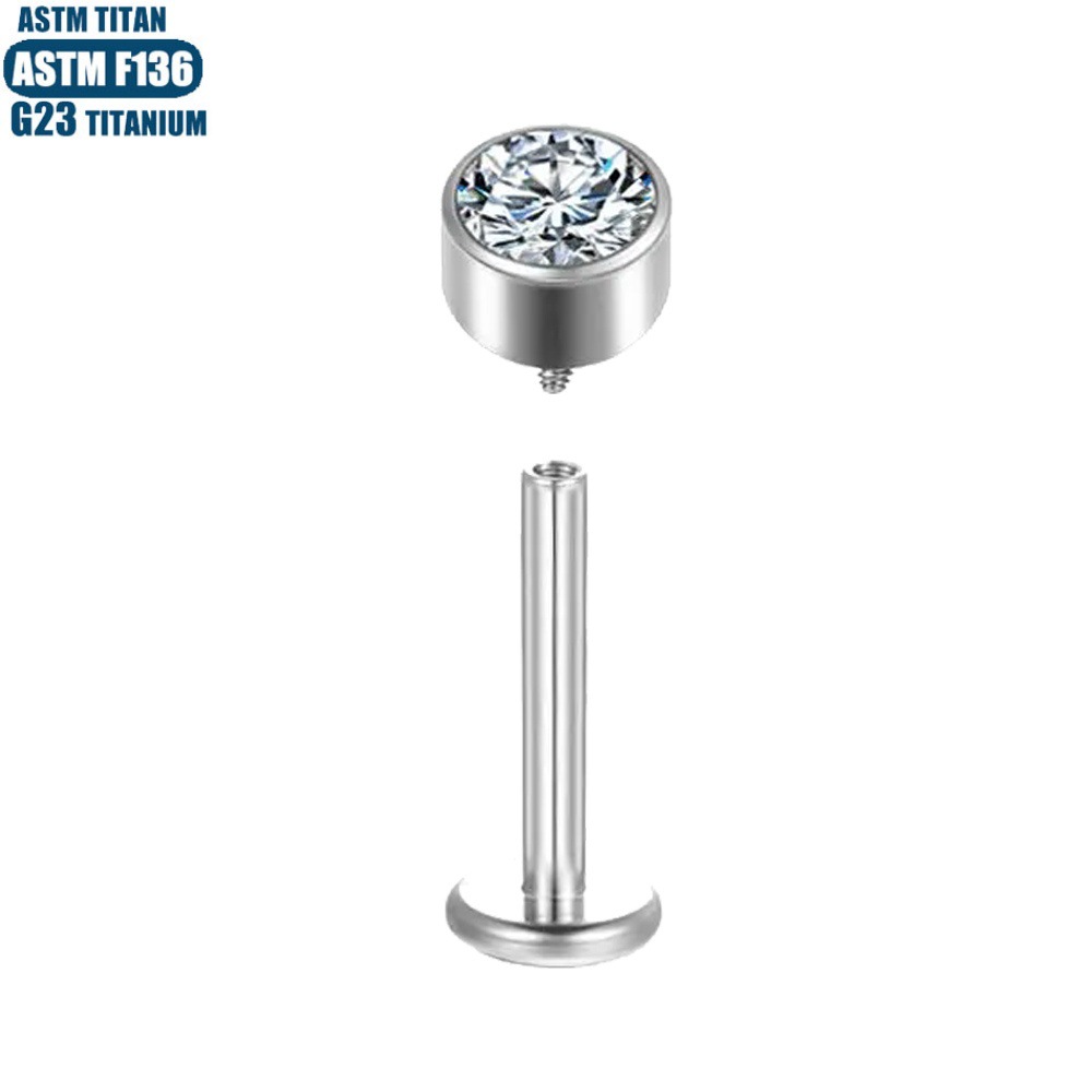 Pointed titanium steel lip stud product view