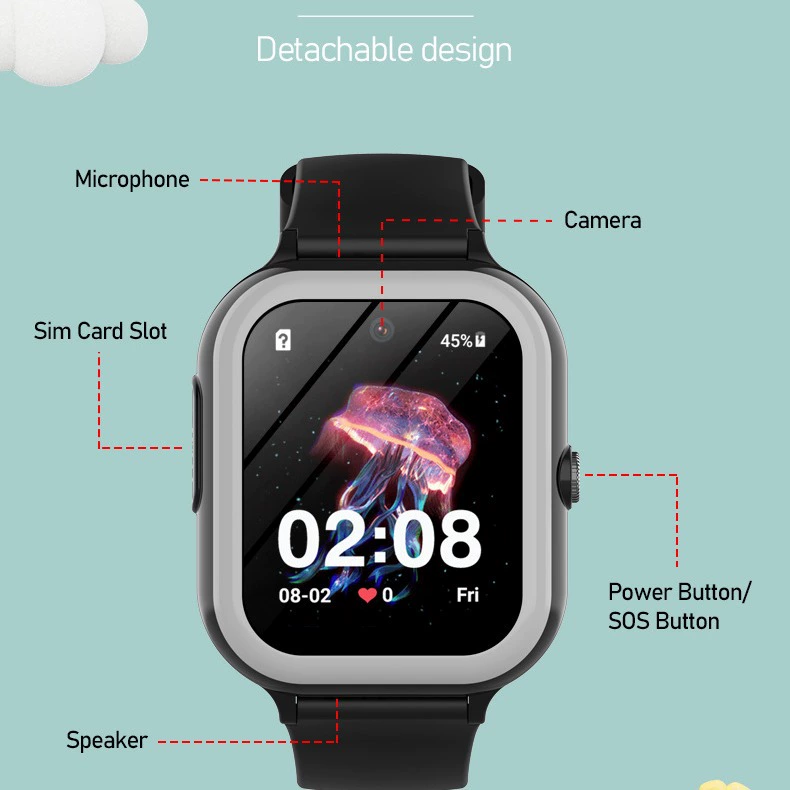 Умные часы M01 с высоким разрешением водяной каплей экран LBS+GPS+wifi многопозиционный европейская версия взрывная