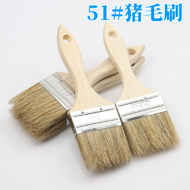 Long-Bristle Boiled Pig Bristle Brush, Multi-Purpose Brush, Cleaning Brush, Wear-Resistant Bristle Broom, Wooden Handle Paint Brush, Pig Bristle Brush Factory