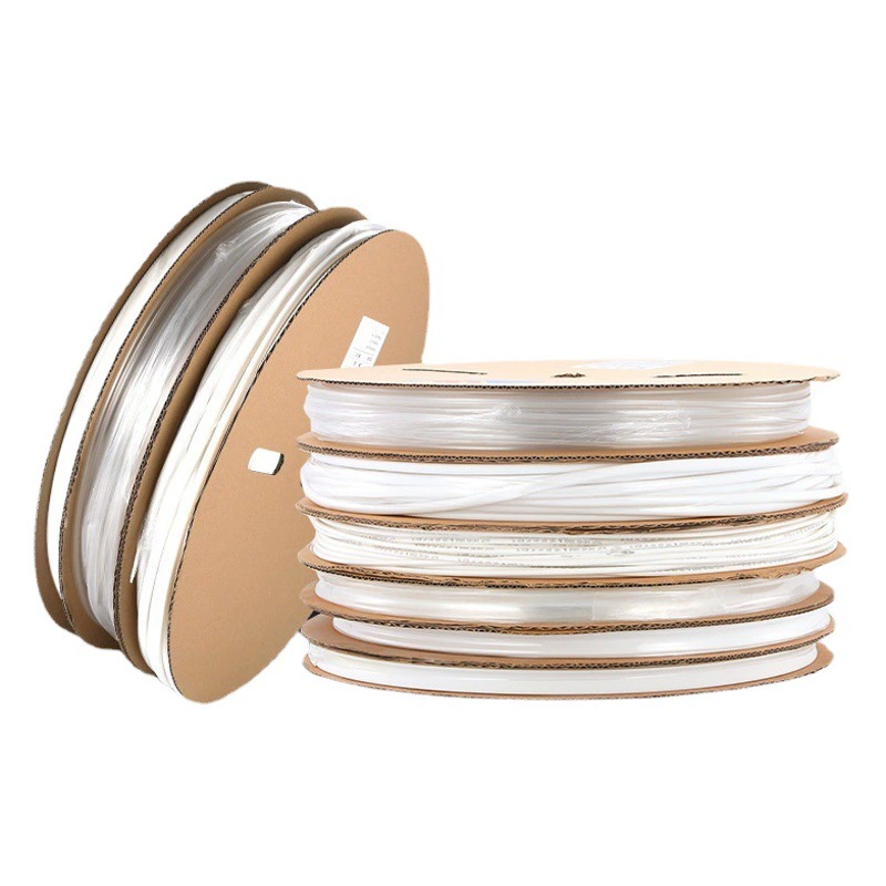 Оптовая Белый Теплоусаживающ рукав изоляции трубки прозрачный 2 раза Теплоусаживающ трубка электрический провод защиты трубки Термоусадочная трубка рукав