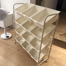 儿童玩具收纳架置物架多层移动推车收纳柜大容量婴儿宝宝储物柜子