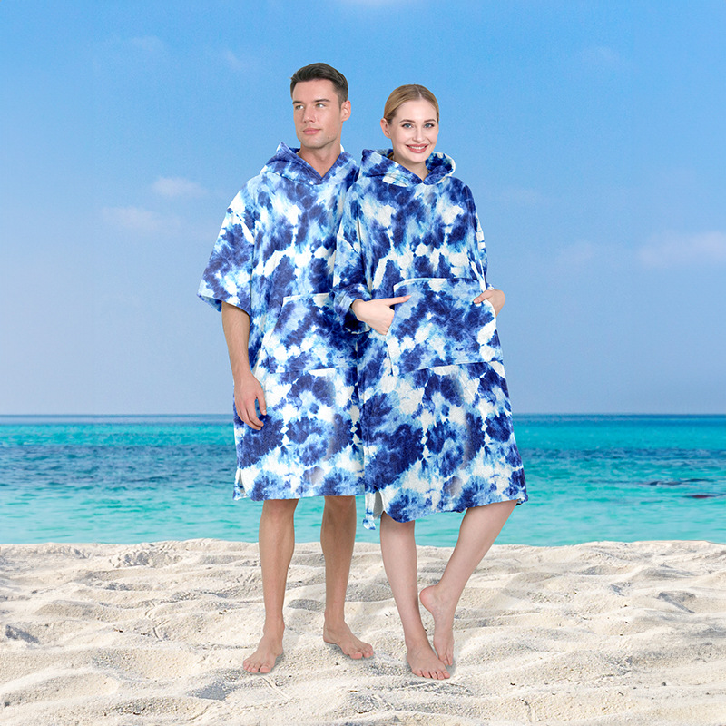 Chaqueta transfronteriza de microfibra de secado rápido, abrigo de cambio de felpa, surf en la playa, cálido, toalla de baño de capa de playa para adultos