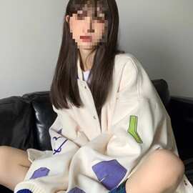 年秋冬新款复古棒球服开衫外套女宽松学院风设计感小众夹克潮